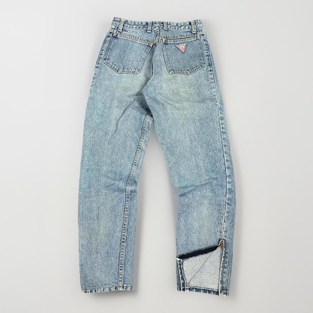 VTG Guess BY Georges Marciano Jeans Womens 26x27 Light Denim Ankle Zip USA 80s